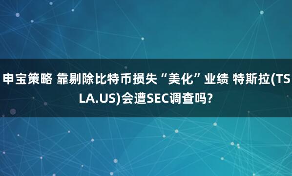 申宝策略 靠剔除比特币损失“美化”业绩 特斯拉(TSLA.US)会遭SEC调查吗?